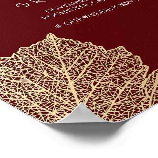 Poster d'Affiche de bienvenue Mariage de automne F (Coin)