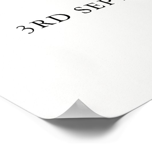 Poster d'Affiche de bienvenue Mariage minimal blan (Coin)