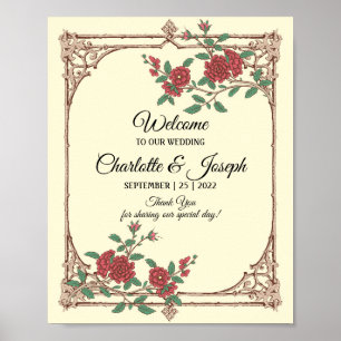 Poster d'Affiche de bienvenue Mariage romantique m