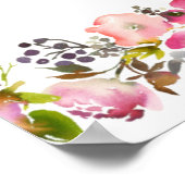 Poster d'Affiche de bienvenue Mariage rose (Coin)
