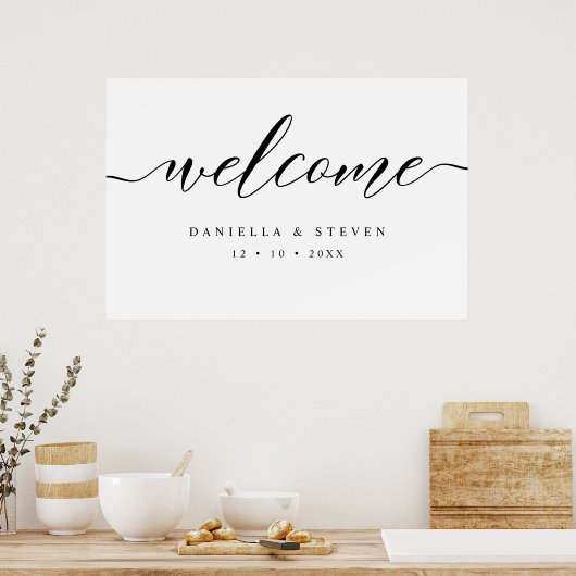 Poster d'Affiche de bienvenue mariage Script class (Cuisine)