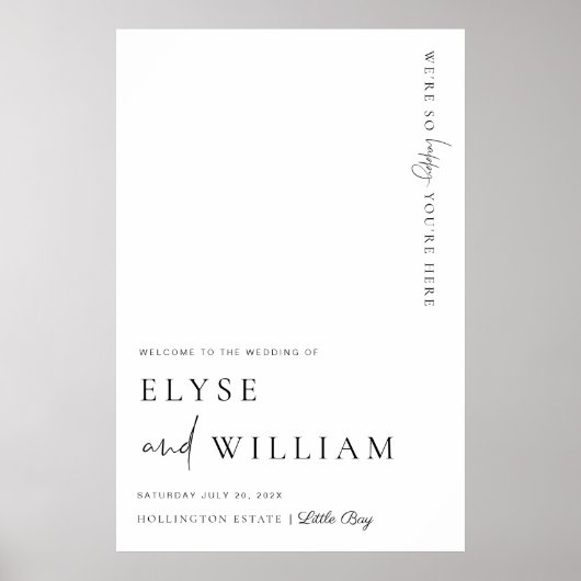 Poster d'Affiche de bienvenue minimal moderne Este (Devant)