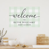 Poster d'Affiche de bienvenue Mint Green En vichy (Cuisine)