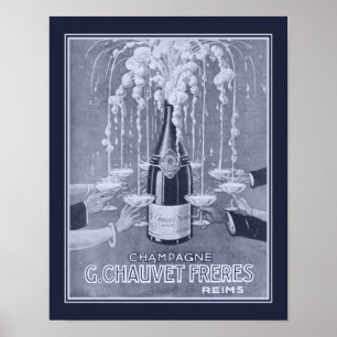 Poster d'affiche de champagne Art déco 1923