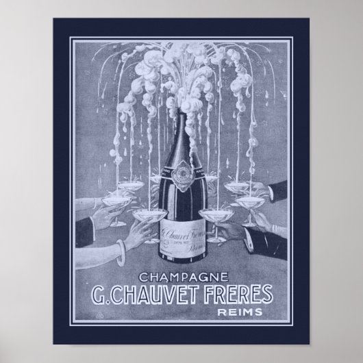 Poster d'affiche de champagne Art déco 1923 (Devant)