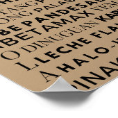 Poster d'affiche de la cuisine philippine noire et (Coin)