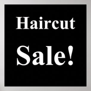 Poster d'affiche de vente de coupe de cheveux Matt