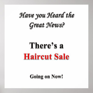Poster d'affiche de vente de coupe de cheveux Matt