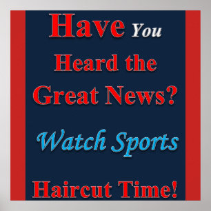 Poster d'affiche de vente de coupe de cheveux spor