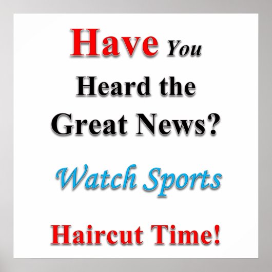 Poster d'affiche de vente de coupe de cheveux spor (Devant)