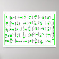 Poster d'affiche Green Kitty Yoga