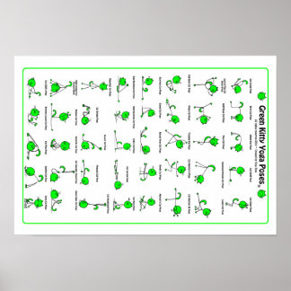 Poster d'affiche Green Kitty Yoga