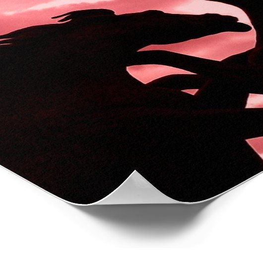 Poster d'affiche Silhouetté Stallion Design (Coin)
