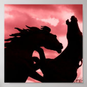 Poster d'affiche Silhouetté Stallion Design (Devant)