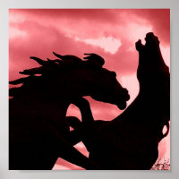 Poster d'affiche Silhouetté Stallion Design
