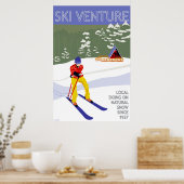 Poster d'affiche Ski Venture 24"x36" Papier d'arch (Cuisine)