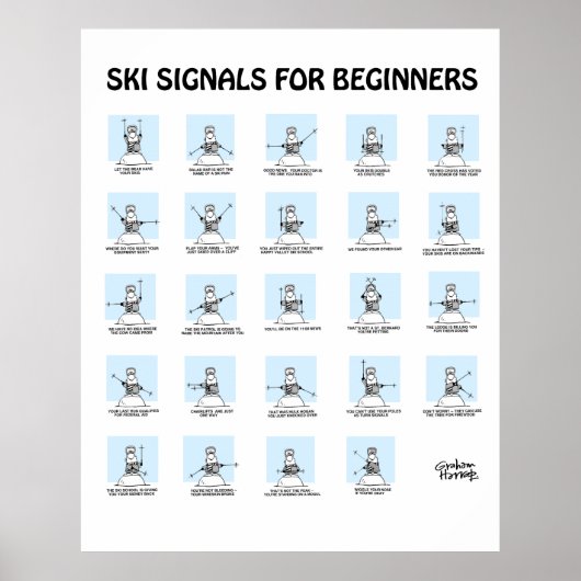 Poster d'affiches de ski pour débutants par Graham (Devant)