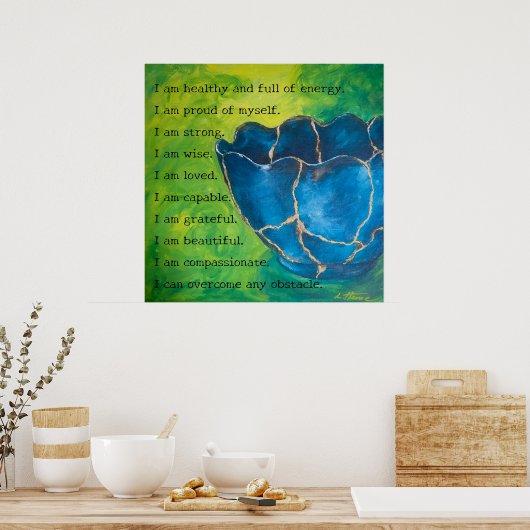 Poster d'Affirmation "Broken into Beauty" (Matte) (Cuisine)