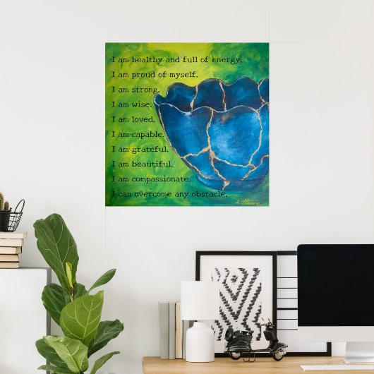 Poster d'Affirmation "Broken into Beauty" (Matte) (Bureau à domicile)