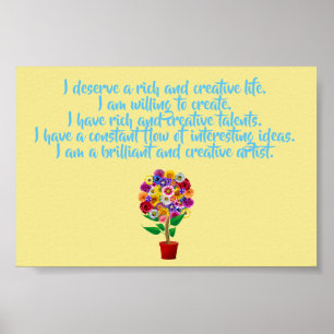 Poster d'Affirmation Créativité - Mantra Quotidien