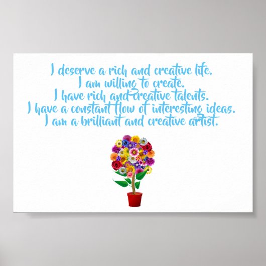 Poster d'Affirmation Créativité - Mantra Quotidien (Devant)