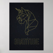 Poster d'affirmation de cheval de licorne Origami. (Devant)