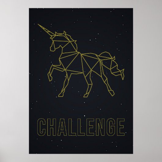 Poster d'affirmation de cheval Origami unicorn (Devant)