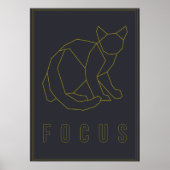 Poster d'affirmation de focus d'un chat origami ja (Devant)