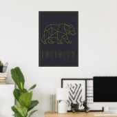Poster d'affirmation de l'origami jaune. infinité (Bureau à domicile)
