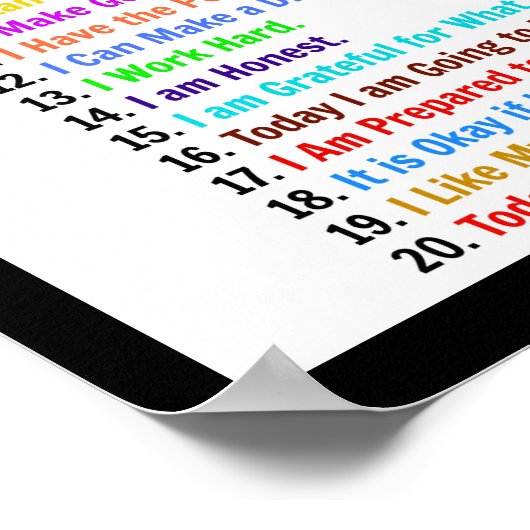 Poster d'Affirmations - Mindset guerrier (Coin)