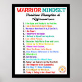 Poster d'Affirmations - Mindset guerrier (Devant)