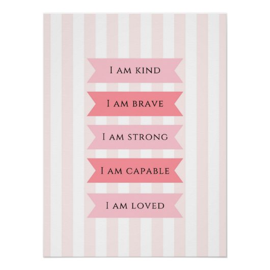 Poster d'Affirmations Pastel Pink (Devant)