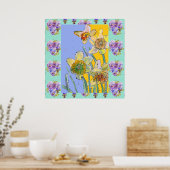Poster Daffodil Aquarelle Peinture fleur de printemps Pos (Cuisine)