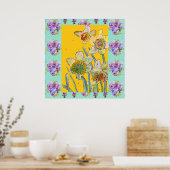 Poster Daffodil Aquarelle Peinture fleur de printemps Pos (Cuisine)
