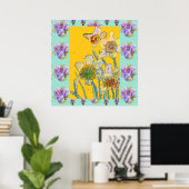 Poster Daffodil Aquarelle Peinture fleur de printemps Pos (Bureau à domicile)
