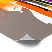 Poster Daffodil Art Abstrait Floral coloré brillant (Coin)