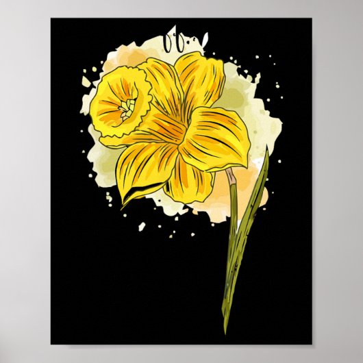 Poster Daffodil Daffodils Fleurs Florales Printemps Pâque (Devant)
