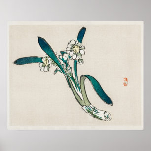 Poster Daffodile de Bunchflower par Kōno Bairei (1844-189