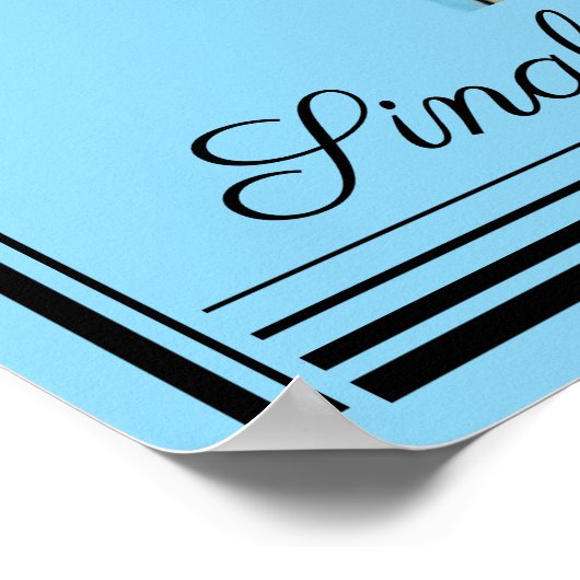 Poster Daffodile jaune simple Bébé bleu (Coin)