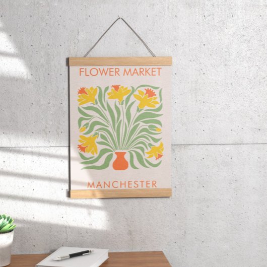 Poster Daffodile rétro Abstrait du marché aux fleurs