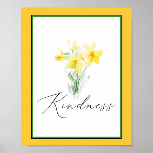 Poster Daffodils aquarelle de gentillesse  (Devant)