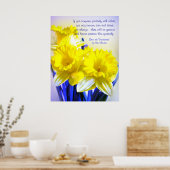 Poster Daffodils pop art avec Desiderata citation, jaune (Cuisine)