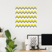 Poster Daffodique gris et blanc Zigzag 2 (Bureau à domicile)