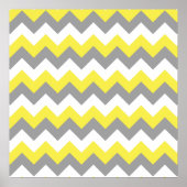 Poster Daffodique gris et blanc Zigzag 2 (Devant)
