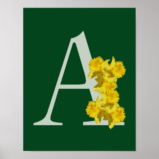 Poster Daffodique Monogramme initial A (Devant)