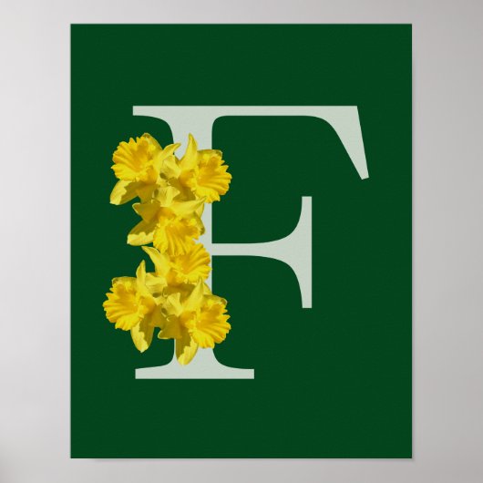 Poster Daffodique Monogramme initial F (Devant)