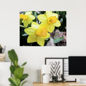 Poster Daffodiques de printemps jaune (Bureau à domicile)