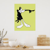 Poster DAFFY DUCK™ Choqué et Pointing (Cuisine)