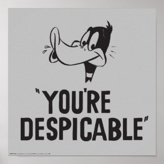 Poster DAFFY DUCK™ classique « Vous êtes méprisable »