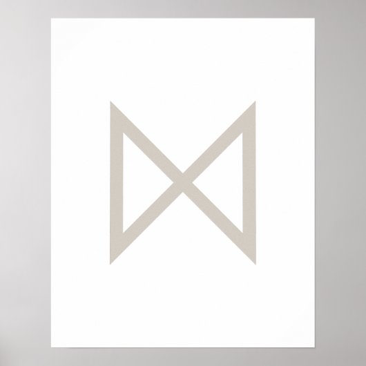 Poster Dagaz Géométrique Greige (Jour) Rune Viking (Devant)